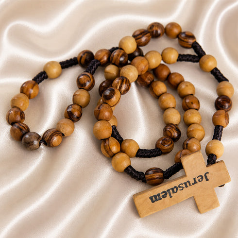 Small Handmade Olive Wood Rosary from the Holy Land