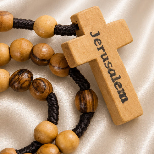 Small Handmade Olive Wood Rosary from the Holy Land