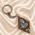 Olive Wood Madonna & Child Keychain with Holy Land Olive Leaf