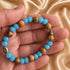 Miraculous Medal Olive Wood Bracelet with Turquoise Crystal