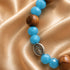 Miraculous Medal Olive Wood Bracelet with Turquoise Crystal
