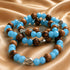 Miraculous Medal Olive Wood Bracelet with Turquoise Crystal