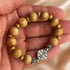 Olive Wood Stretch Bracelet with Jerusalem Cross