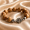 Olive Wood Stretch Bracelet with Jerusalem Cross