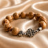 Olive Wood Stretch Bracelet with Jerusalem Cross