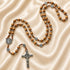 Olive Wood Rosary with St. Benedict Medal Beads
