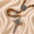 Olive Wood Rosary with St. Benedict Medal Beads