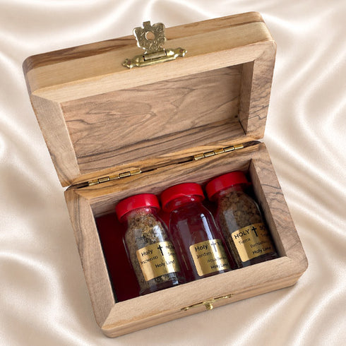 Bethlehem Holy Elements Gift Set in Olive Wood Box