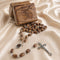Olive Wood Rosary with Holy Soil & Piece of Holy Land Box