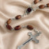 Olive Wood Rosary with Holy Soil & Piece of Holy Land Box