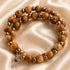 Olive Wood Wrap Bracelet with Bronze-Tone Beads & Cross