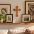 Olive wood budded cross with Jerusalem holy soil, product view 6