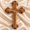 Budded olive wood wall cross handcrafted in Bethlehem