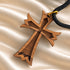 Olive Wood Byzantine Cross Necklace from the Holy Land