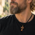 Olive Wood Byzantine Cross Necklace from the Holy Land