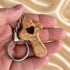 Olive Wood Comfort Cross Keychain with Heart