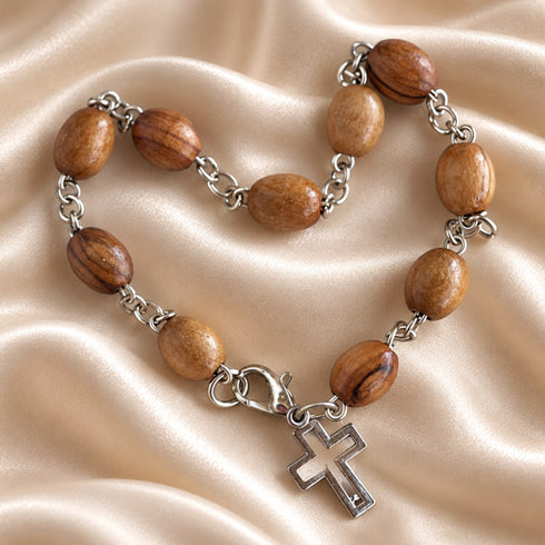 Olive Wood Decade Rosary Bracelet from the Holy Land