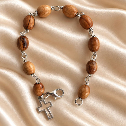 Olive Wood Decade Rosary Bracelet from the Holy Land