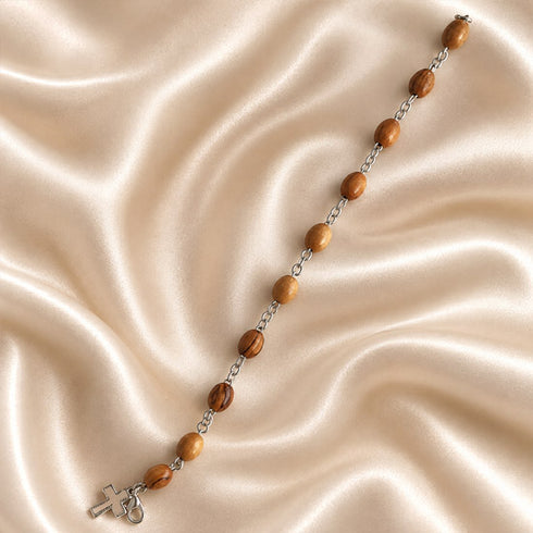 Olive Wood Decade Rosary Bracelet from the Holy Land