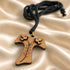 Olive Wood Tau Cross Necklace with Doves & Olive Branch