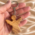 Handcrafted Olive Wood Guardian Angel Keychain from Bethlehem