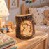 Bethlehem Olive Wood Guardian Angel Plaque in Natural Bark