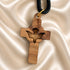 Olive Wood Holy Spirit Dove Cross Necklace from Bethlehem