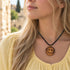Olive Wood Holy Spirit Dove Medallion Necklace