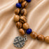 Jerusalem Cross Bracelet with Olive Wood & Blue Crystal
