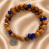 Jerusalem Cross Bracelet with Olive Wood & Blue Crystal