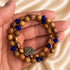 Jerusalem Cross Bracelet with Olive Wood & Blue Crystal
