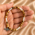 Women’s Olive Wood & Pearl-Tone Christian Bracelet with Cross