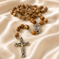Olive Wood Rosary with Holy Water Capsule from Bethlehem