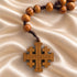 Olive Wood Rosary with Jerusalem Cross