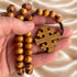Olive Wood Rosary with Jerusalem Cross
