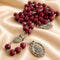 Our Lady of Sorrows Chaplet — Rose-Scented Red Wood Beads