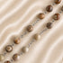 St. Benedict rosary close-up of Jasper beads with silver links and cross charm
