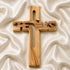 Large olive wood cross with JESUS engraved