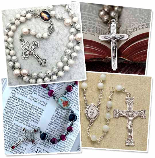Different types and sizes of rosaries