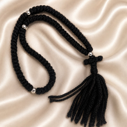 Russian Prayer Rope — 100-Knot Black Chotki