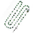 Green and white St.Jude rosary with a cross on a white background