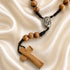 Olive Wood Seven Sorrows Chaplet with Jerusalem Cross & Virgin Mary Medals