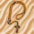 Holy Land Olive Wood Rosary with St. Benedict Wooden Crucifix
