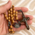 Holy Land Olive Wood Rosary with St. Benedict Wooden Crucifix
