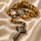 Holy Land Olive Wood Rosary with St. Benedict Wooden Crucifix