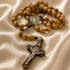 Holy Land Olive Wood Rosary with St. Benedict Wooden Crucifix