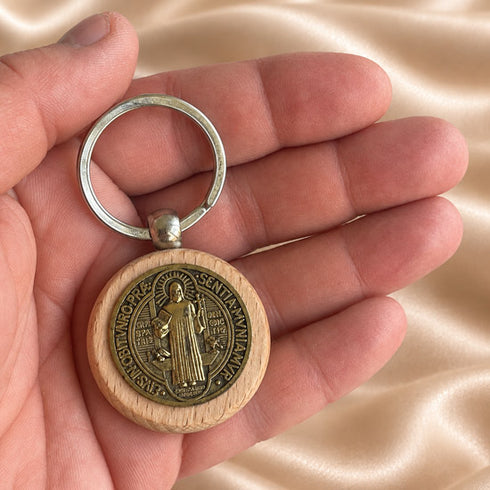 Saint Benedict Medal Keychain from the Holy Land