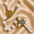 St. Benedict Rosary with White Glass Beads