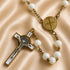 St. Benedict Rosary with White Glass Beads