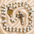 St. Benedict Rosary with White Glass Beads
